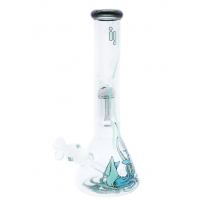 Water Pipe - 14" 7 mm Blue Squid with Percolator