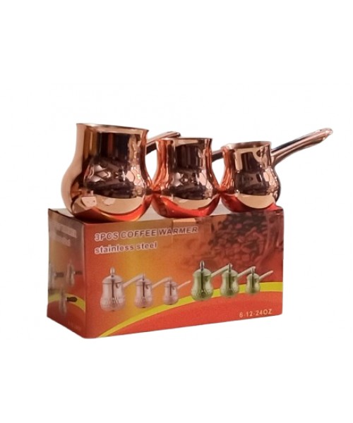 Coffee Warmer Stainless Steel Copper Color (Set Of 3[6-12-24 oz]) (Item 21)