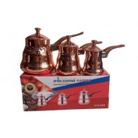 3 Piece Stainless Coffee Warmer Set w\Lid Copper Color [6-12-24 oz](Item 22)