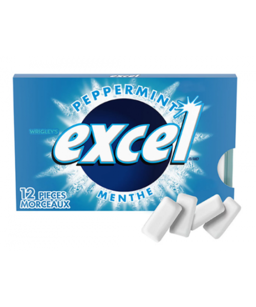 Excel - Peppermint Sugar Free Gum (12 x 12pc)