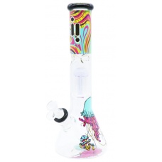 Water Pipe - 14" 7 mm Jellyfish with Percolator