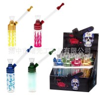 5" Skull Glass Tube pipe with Metal Screen (24/Display)