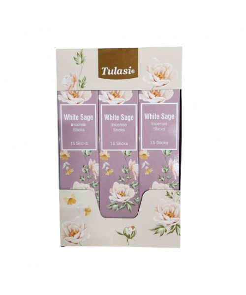 Incense - Tulasi Hangable White Sage (12 boxes x 15 Sticks)