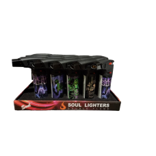 Soul Double Torch Lighter (15/Display) - GREEN ALIEN