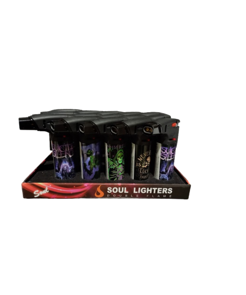 Soul Double Torch Lighter (15/Display) - GREEN ALIEN