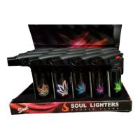 Soul Double Torch Lighter (15/Display) - MARIJUANA 3