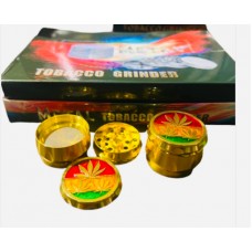 Metal Grinder - Golden Drum w/Leaf 3 Parts (12)