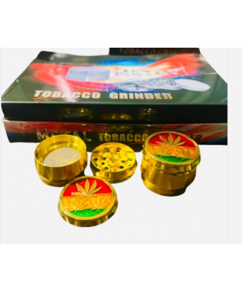 Metal Grinder - Golden Drum w/Leaf 3 Parts (12)