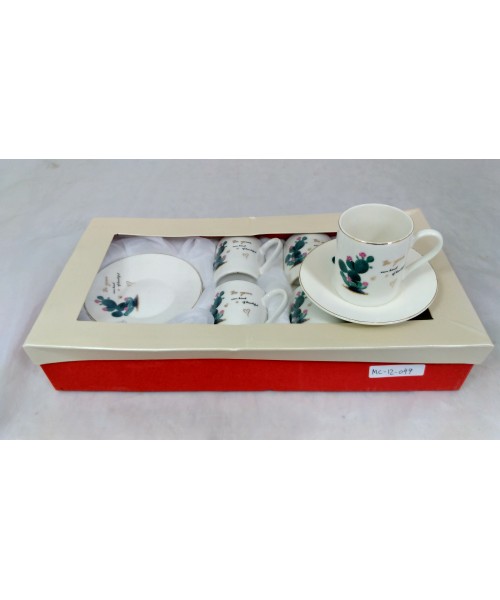 Cups w/ Handle & Saucer (12 Pcs) (90cc)