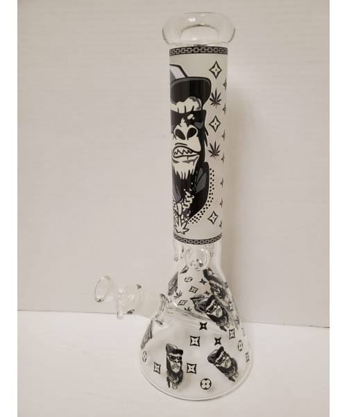 Water Pipe - 14"Cool Ape White/Black (C-061)